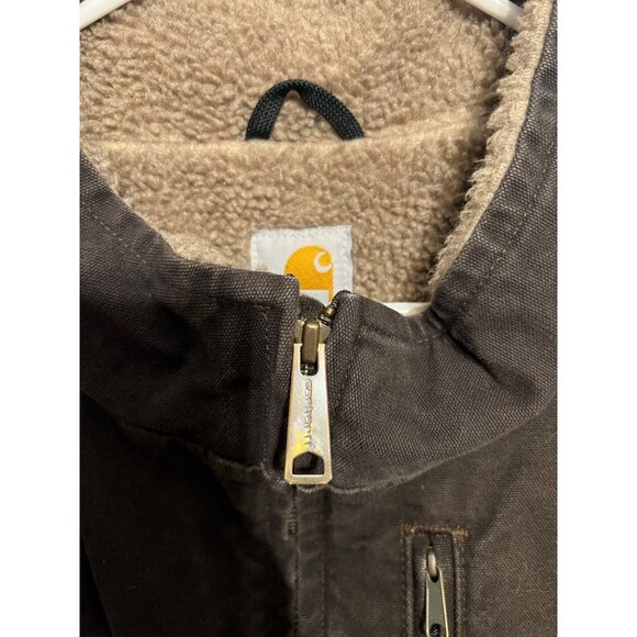 Men’s Brown Carhartt Tan Sherpa Lined Vest Size 3XL Company Logo,‎ Work Wear - Picture 7 of 11